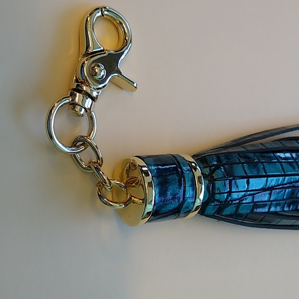 Brahmin Verdigris Large Tassel Key Chain